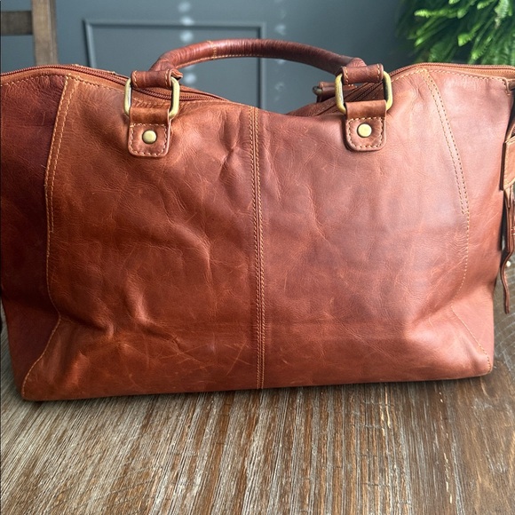 VALENCHI Genuine Real Leather Tote Bag/Purse Flower Embossed - Picture 5 of 17